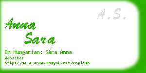 anna sara business card